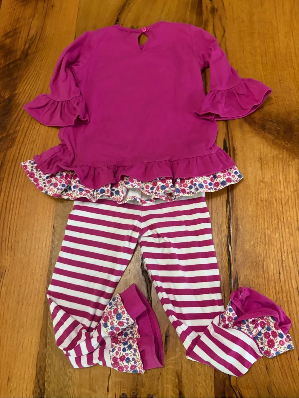 Girls Precious 4T Mixed Pink & Brown Pants Sets and Dress Lot, Eight Pieces